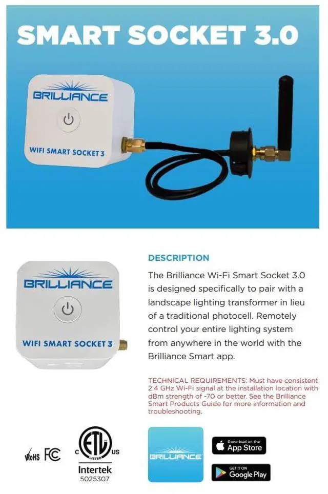 Alt view image 5 of 6 - SPW Brilliance WiFi-Smart-Socket-3 LED WiFi Smart Socket - App Control/Alexa - WIFISMARTSOCKET3, White