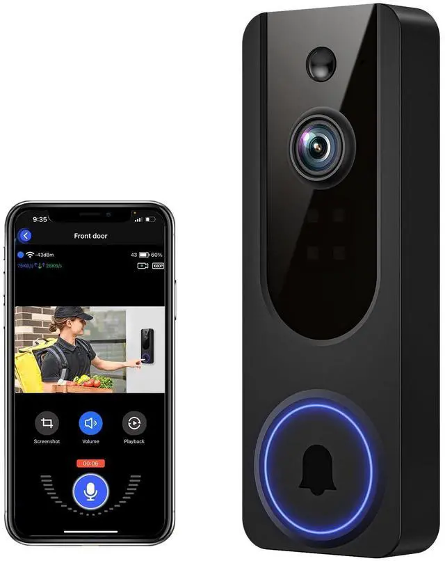 Main image of VanaOrbi 1080p WiFi Video Doorbell Camera Wireless, Battery Powered, AI Human and Motion Detection, 2 Way Talk, Night Vision, Cloud Storage, 2.4G WiFi Only, Indoor/Outdoor Surveillance