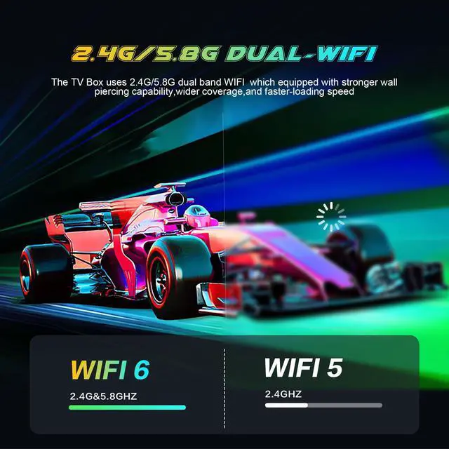 Alt view image 3 of 7 - Android 14 TV Box 2026, Android TV Box 8K Ultra HD with 2GB RAM and 16GB ROM, RK3518 Quad-Core A53 CPU and Mali 450 MP2 GPU, Smart TV Box with 2.4/5.8GHz WiFi 6 and Bluetooth 5.4