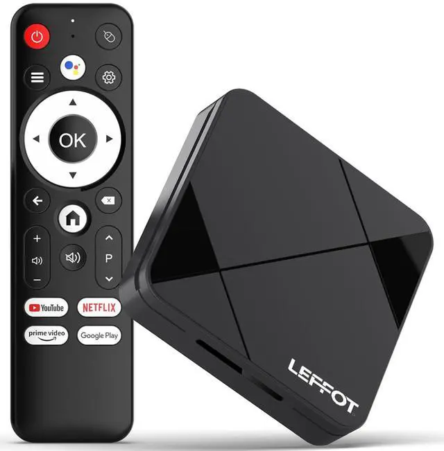 Main image of Android 14.0 TV Box 2025, LEFFOT RK3518 4K Ultra HD Streaming Device for TV, 2GB RAM 16GB ROM, Smart TV Box with Voice Remote, 2.4G & 5G WiFi 6, BT 5.4, USB 3.0, HDR10, Rockchip RK3518 Quad-Core A53
