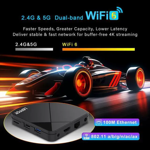 Alt view image 5 of 7 - Android 14.0 TV Box 2025, LEFFOT RK3518 4K Ultra HD Streaming Device for TV, 2GB RAM 16GB ROM, Smart TV Box with Voice Remote, 2.4G & 5G WiFi 6, BT 5.4, USB 3.0, HDR10, Rockchip RK3518 Quad-Core A53