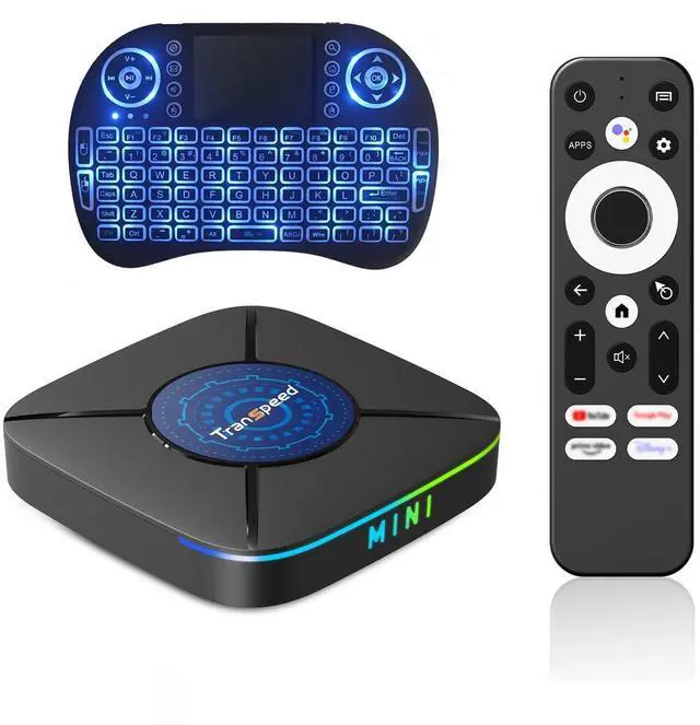 Main image of Android TV Box 14.0 2025 Upgraded, Android Box 2G RAM 16GB ROM, Quad Core Smart 4K TV Box Support 2.4G/5G Dual-WiFi HDR10 BT5.0 USB 3.0 100M Ethernet, with Mini Backlit Keyboard