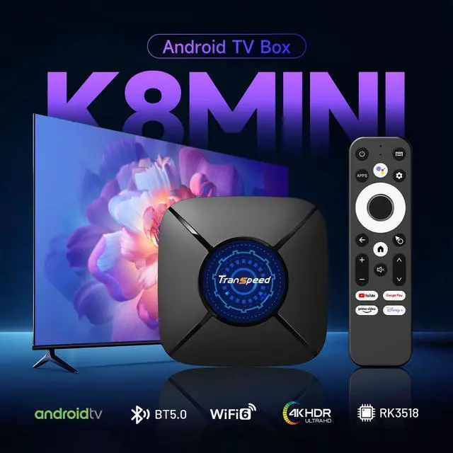 Alt view image 2 of 7 - Android TV Box 14.0 2025 Upgraded, Android Box 2G RAM 16GB ROM, Quad Core Smart 4K TV Box Support 2.4G/5G Dual-WiFi HDR10 BT5.0 USB 3.0 100M Ethernet, with Mini Backlit Keyboard
