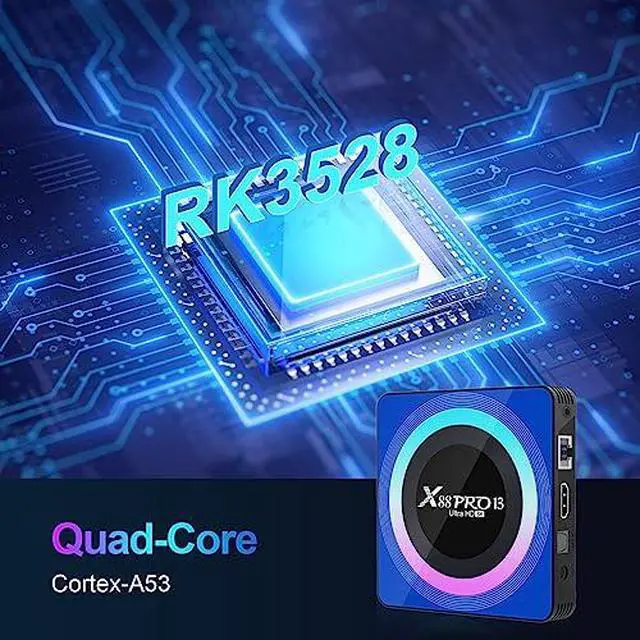 Alt view image 3 of 7 - Android TV Box 13.0, Android Box 4GB RAM 64GB ROM, Quad Core Smart 8K TV Box with Mini Keyboard Support 2.4G/5.0GHz Dual WiFi 100M Ethernet Bluetooth