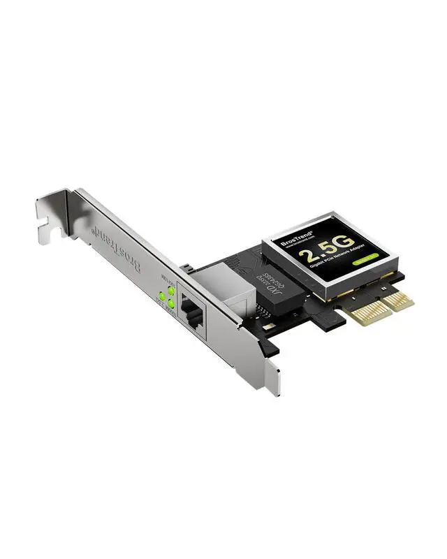 Main image of BrosTrend 2.5Gb Network Card, PCIe Network Adapter RJ45 NIC with Extra Low-profile Bracket PCI Express Gigabit Ethernet Card for Windows 11/10/8.1/8/7/XP, Windows Server... Limited Lifetime Protection