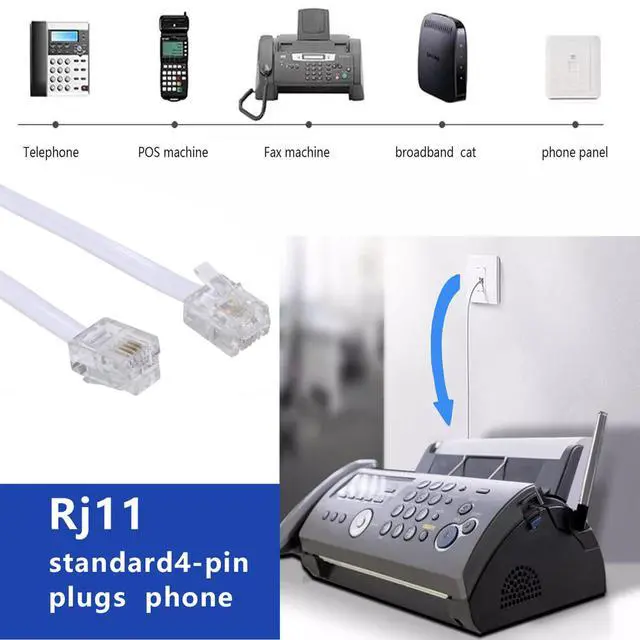 Alt view image 5 of 7 - Yumiwoow Phone Line Splitter,Telephone Splitter,with RJ11 6P4C Plugs,Suitable for Telephone,Fax Machine,White 3-Pack