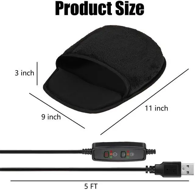 Alt view image 2 of 6 - USB Heated Mouse Pad with 3 Adjustable Temperatures & 2/4/8 Hours Timer Settings