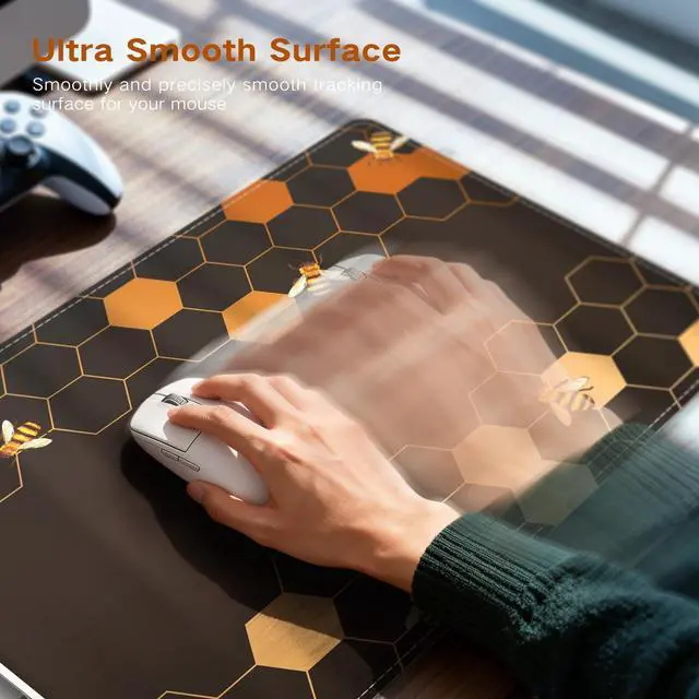 Alt view image 5 of 7 - iCasso Heated Mouse Pad, XL Big Desk Pad with 4 Heating Levels & 4 Auto Shut-Off Levels for Computer Keyboard, 31.5" x 13" Large Safe Desk Mat Hand Warmer for Home Office Work (Honeycomb)