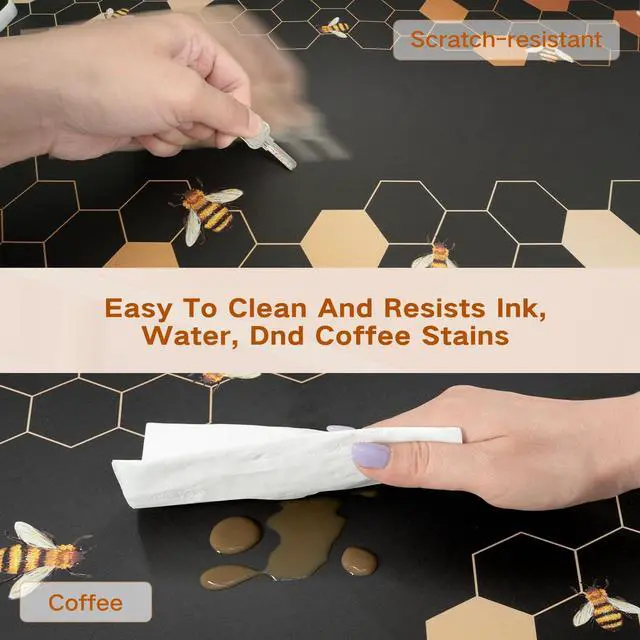 Alt view image 7 of 7 - iCasso Heated Mouse Pad, XL Big Desk Pad with 4 Heating Levels & 4 Auto Shut-Off Levels for Computer Keyboard, 31.5" x 13" Large Safe Desk Mat Hand Warmer for Home Office Work (Honeycomb)