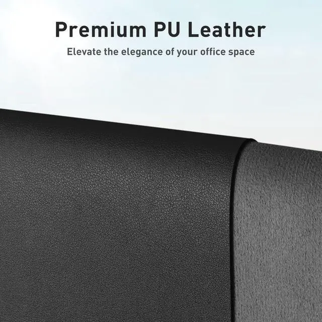 Alt view image 2 of 7 - Aothia Non-Slip Waterproof PU Leather Desk Pad Protector for Mouse, Writing Desk, Office, Home, Laptop Blotter, 23.6" x 13.7", Black