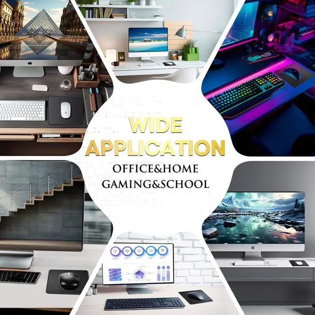 Alt view image 7 of 7 - JIKIOU 3 Pack Mouse Pad with Stitched Edge, Comfortable Mouse Pads with Non-Slip Rubber Base, Washable Mousepads Bulk with Comfortable Cloth, Mouse Pads for Computers Laptop Mouse 10.2x8.3inch Black