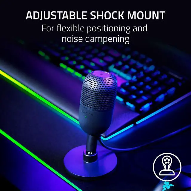 Alt view image 5 of 7 - Seiren V3 Mini USB Microphone: Condenser Mic - Supercardioid Pickup Pattern - Tap-to-Mute Sensor with LED Indicator - Shock Absorber - Ultra Compact - PC, Discord, OBS Studio, XSplit - Black