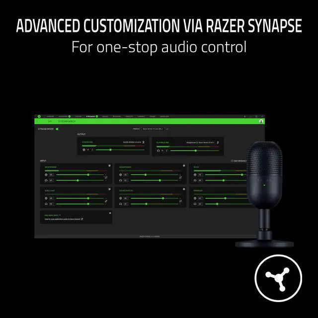 Alt view image 7 of 7 - Seiren V3 Mini USB Microphone: Condenser Mic - Supercardioid Pickup Pattern - Tap-to-Mute Sensor with LED Indicator - Shock Absorber - Ultra Compact - PC, Discord, OBS Studio, XSplit - Black