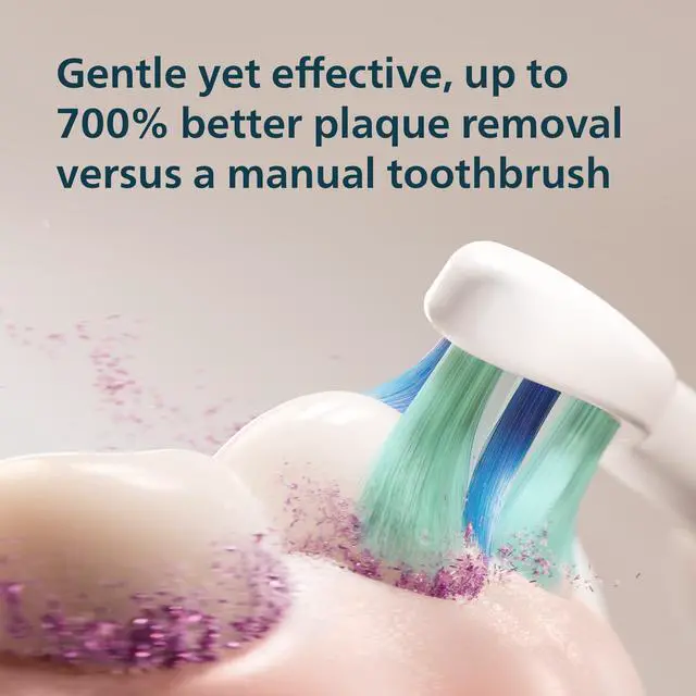 Alt view image 4 of 7 - Sonicare 4100 Series Electric Toothbrush - Sonic Toothbrush with Advanced Sonic Technology, Pressure Sensor, Two Intensity Settings, Smartimer & Quadpacer, Deep Pink, Model HX3681/26