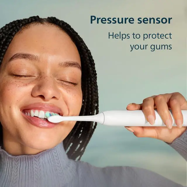 Alt view image 5 of 7 - Electric Toothbrush - Sonic Toothbrush with Advanced Sonic Technology, Pressure Sensor, Two Intensity Settings, Smartimer & Quadpacer, White, Model HX3681/23