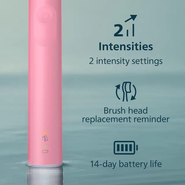 Alt view image 6 of 7 - Sonicare 4100 Series Electric Toothbrush - Sonic Toothbrush with Advanced Sonic Technology, Pressure Sensor, Two Intensity Settings, Smartimer & Quadpacer, Deep Pink, Model HX3681/26