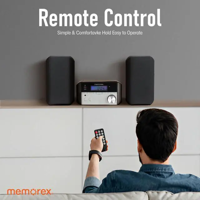 Alt view image 4 of 7 - Memorex MX-MCD200 Bluetooth CD Micro System with FM Radio | 10W Output, USB Playback, Wireless Bluetooth Streaming, LED Display, 3.5mm Line-in | Multi-Format CD Compatibility | FM PLL Radio