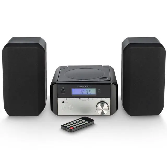 Alt view image 7 of 7 - Memorex MX-MCD200 Bluetooth CD Micro System with FM Radio | 10W Output, USB Playback, Wireless Bluetooth Streaming, LED Display, 3.5mm Line-in | Multi-Format CD Compatibility | FM PLL Radio