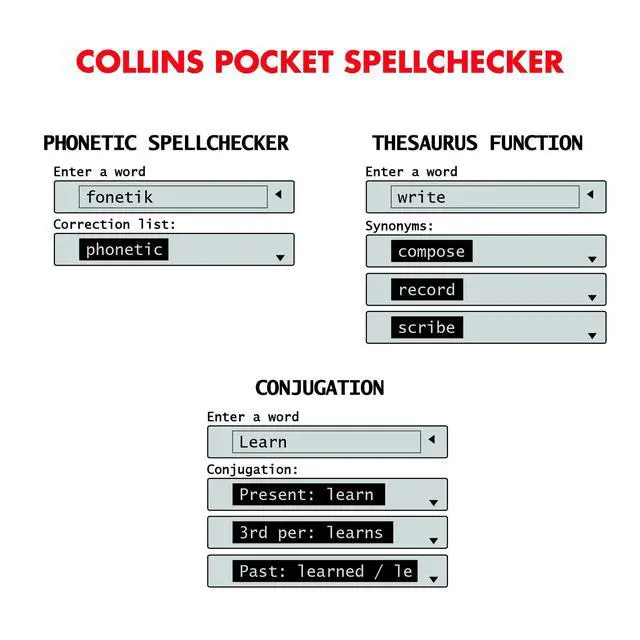 Alt view image 4 of 7 - LEXiBOOK - Collins Electronic Pocket Spellchecker with Battery, Blue/White, DC753EN