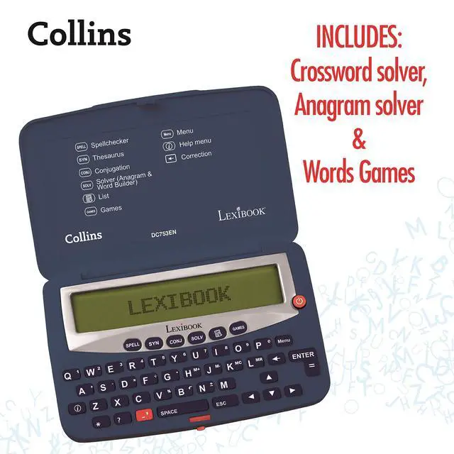 Alt view image 3 of 7 - LEXiBOOK - Collins Electronic Pocket Spellchecker with Battery, Blue/White, DC753EN