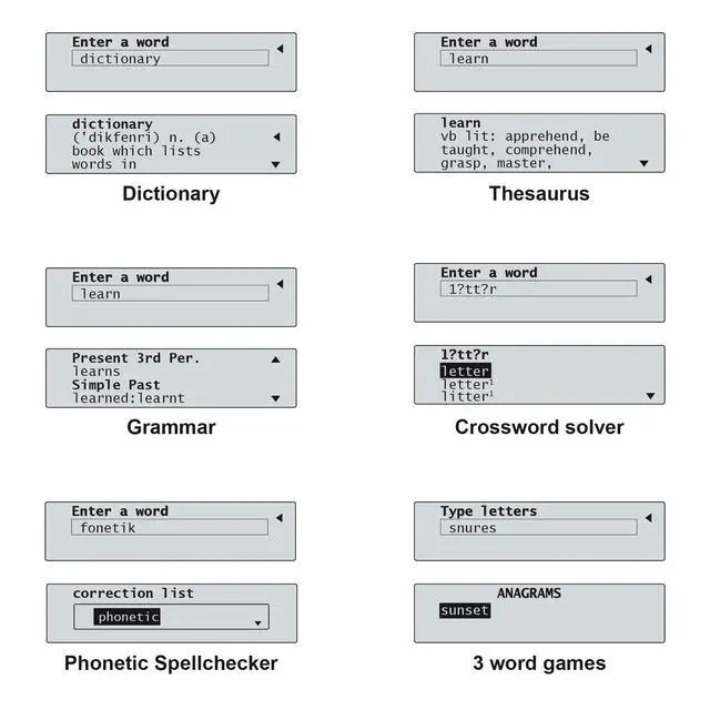 Alt view image 3 of 6 - LEXiBOOK D650EN The English Dictionary, Definitions, Thesaurus, Grammar, Phonetic Spellchecker, with Battery, Blue/Grey