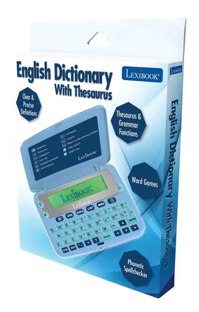 Alt view image 5 of 6 - LEXiBOOK D650EN The English Dictionary, Definitions, Thesaurus, Grammar, Phonetic Spellchecker, with Battery, Blue/Grey