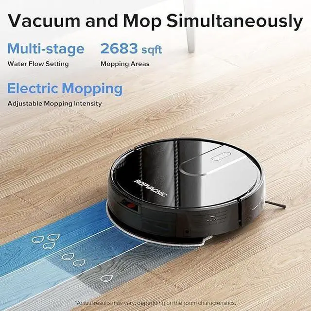 Alt view image 2 of 6 - ROPVACNIC Robot Vacuum Cleaner Robot Vacuum and Mop Combo with 5200Pa Suction, Personalized Cleaning Adjustments, Self-Charging Robotic Vacuum Cleaner, Advanced Obstacle Avoidance