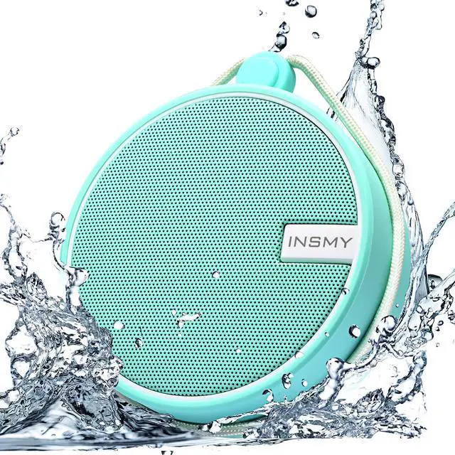 Main image of INSMY C12 IPX7 Waterproof Shower Bluetooth Speaker, Portable Small Speaker, Speakers Bluetooth Wireless Loud Clear Sound Support TF Card Suction Cup for Outdoor Kayak Canoe Beach Gift (Mint)