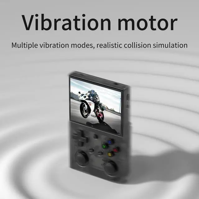 Alt view image 6 of 7 - G350 Retro Handheld Game Console , 3.5 Inch IPS Screen Linux System Built-in 64G TF Card 4371 Games Preloaded Handheld Game Console 3200mAh Battery(Transparent Black)