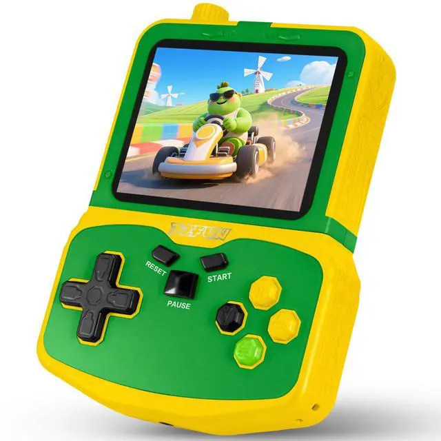 Main image of Kids Handheld Video Game Player, 220 Preloaded Classic Games, Portable Plug & Play Retro Game Console with 3.5'' Screen & Rechargeable Battery, No Ads, Mute Function for Travel-Green
