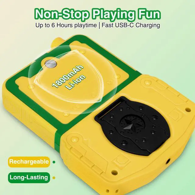 Alt view image 7 of 7 - Kids Handheld Video Game Player, 220 Preloaded Classic Games, Portable Plug & Play Retro Game Console with 3.5'' Screen & Rechargeable Battery, No Ads, Mute Function for Travel-Green