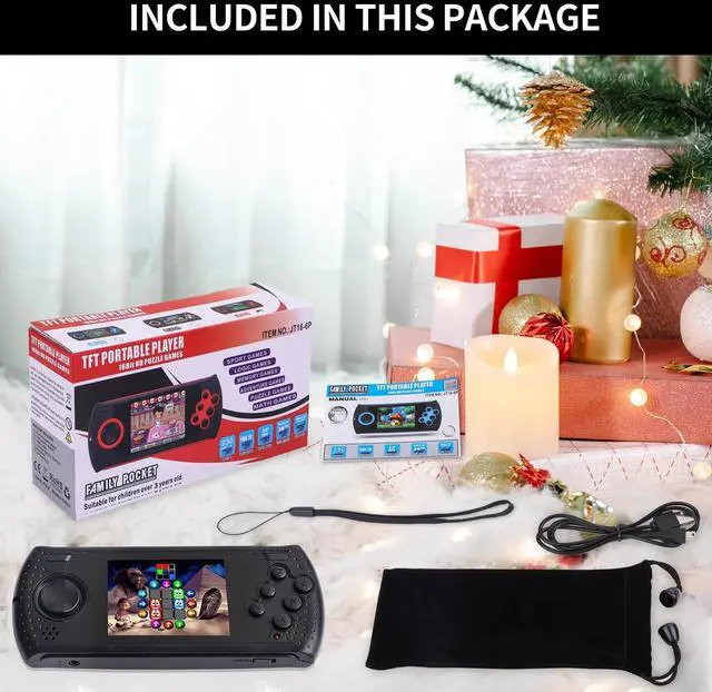 Alt view image 5 of 7 - 16 Bit Handheld Game for Kids Built-in 230 HD Classic Retro Video Games USB Rechargeable 3.0 Inch Childrens Travel Electronics Toys Portable Gaming Player System Gift for Boys Girls Ages 4-8-12