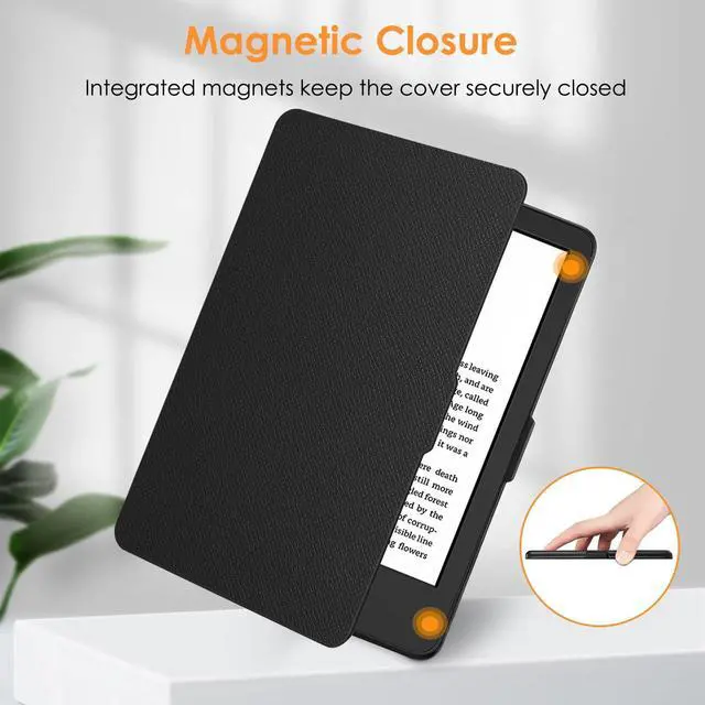 Alt view image 4 of 7 - Fintie Slimshell Case for 6" All-New Kindle (11th Generation-2024/2022 Release) - Lightweight Shell PU Leather Cover with Auto Sleep/Wake for Kindle 11th Generation 2024/2022 e-Reader, Black