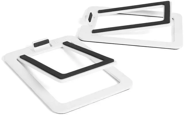 Main image of Kanto S2 Tilted Desktop Speaker Stands for Small Speakers & Compact 2-3 Studio Monitors | Supports 6 lbs | Damping Foam Padding | White, Pair