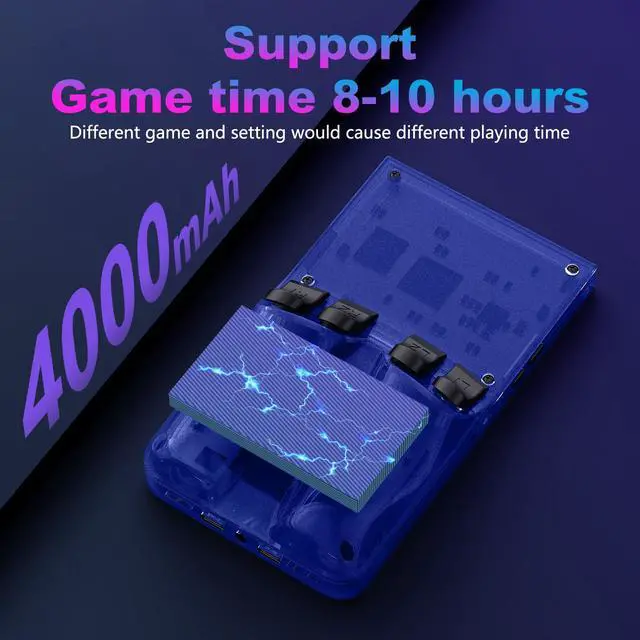 Alt view image 3 of 7 - R36MAX Retro Handheld Game Console, 4.0 Inch 720x720 IPS Screen, 64GB Built-in 18,000+ Classic Game, Portable Hand Held Open Source Linux System, 4000mAh Battery Retro Gaming Console(Blue 64GB)