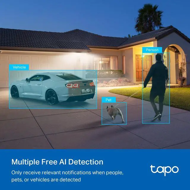 Alt view image 5 of 7 - TP-Link Tapo 2K QHD Outdoor Pan/Tilt Wi-Fi Security Camera, 360° View, Motion Tracking, Color Night Vision, Free Person/Vehicle/Motion Detection, Cloud & SD Card Storage, 24/7 Recording, Tapo C520WS