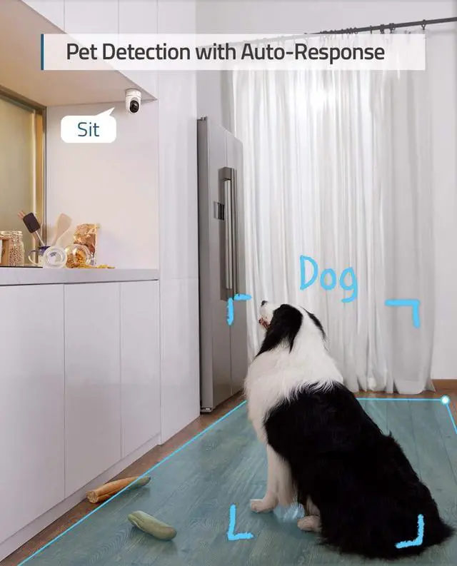 Alt view image 3 of 6 - eufy Security Indoor Cam E220, Camera for home Security, Pan & Tilt, Dog/Pet Camera, 2K Wi-Fi Plug-in, Motion Tracking, Motion Only Alerts, Night Vision, HomeBase 3 Compatible, Voice Assistant Support