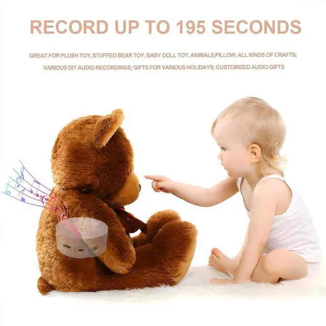 Alt view image 6 of 7 - XLW Voice Recorder, 195 Seconds Message Voice Recording, Record Custom Messages for Plush Toys, Stuffed Animals, Baby Dolls, Pillows, USB Rechargeable, Easy to Use