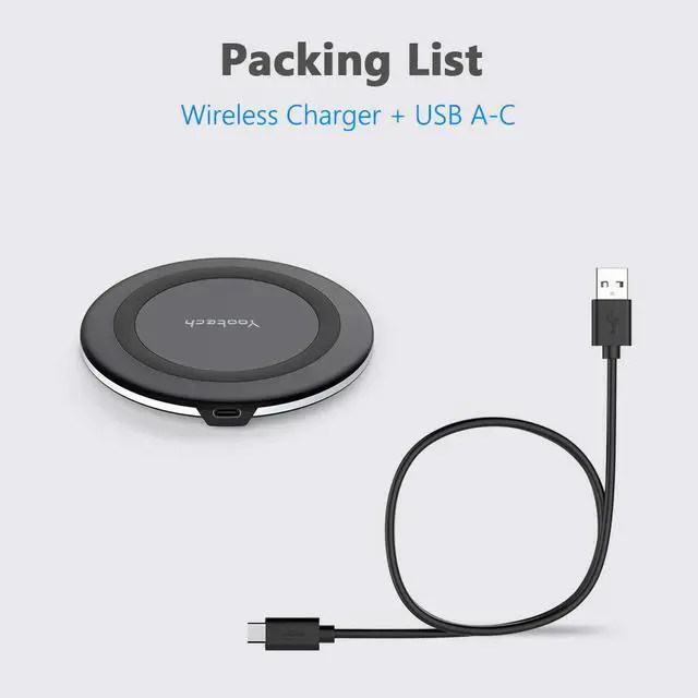 Alt view image 6 of 6 - Yootech Wireless Charger,10W Max Wireless Charging Pad Compatible with iPhone 17/17 Pro/17 Pro Max/Air/16/15/14/13/SE 2022/12/11,Samsung Galaxy S25/S24/S23,for AirPods Pro 3(No AC Adapter)