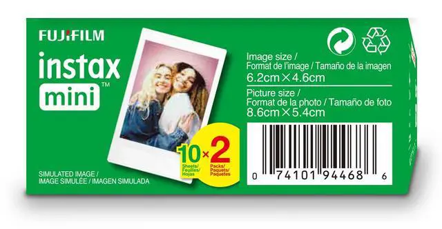 Alt view image 4 of 5 - Instax Mini Instant Film Twin Pack (White), 20 Photos