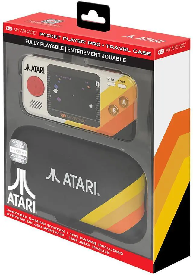 Main image of My Arcade Atari Pocket Player Bundle: Portable Video Game Console with 100 Games, Travel Case and Screen Protector Included