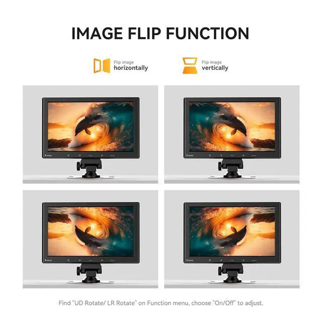 Alt view image 3 of 7 - Eyoyo 10 Inch Mini Monitor - 1024x600 Small Computer Screen with HDMI Mini-VGA AV USB Input for Security, LCD PC, Home, Office, POS Systems, Car