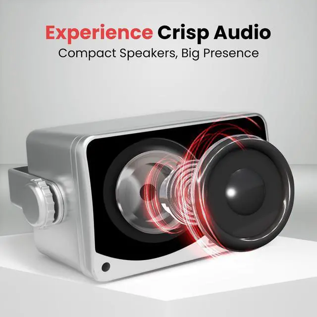 Alt view image 4 of 7 - Pyle 3-Way Waterproof Marine Box Speakers - 3.5" 200 Watt Dual Indoor Outdoor Speaker System - Weatherproof/Waterproof Outdoor Speaker - Home, Boat, Pool, Patio Indoor Outdoor Use PLMR24S (Silver)