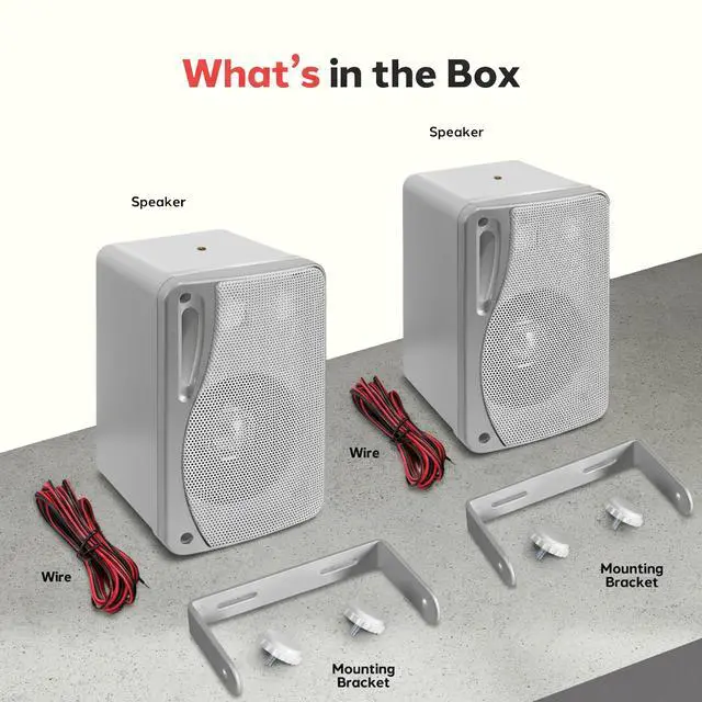 Alt view image 6 of 7 - Pyle 3-Way Waterproof Marine Box Speakers - 3.5" 200 Watt Dual Indoor Outdoor Speaker System - Weatherproof/Waterproof Outdoor Speaker - Home, Boat, Pool, Patio Indoor Outdoor Use PLMR24S (Silver)