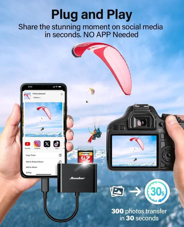 Alt view image 4 of 7 - Hicober USB C to SD Card Reader, Micro SD Memory Card Reader, Type C to SD Card Reader Adapter 2TB Capacity for MacBook Camera Android Windows Linux and Other Type C Device-Black