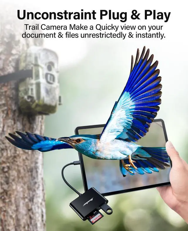 Alt view image 5 of 7 - Hicober USB C to SD Card Reader, Micro SD Memory Card Reader, Type C to SD Card Reader Adapter 2TB Capacity for MacBook Camera Android Windows Linux and Other Type C Device-Black