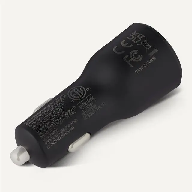 Alt view image 4 of 5 - Amazon Basics Fast-Charging Car Charger, Dual-Port, 1 USBC+1 USB-A, 48W, Black