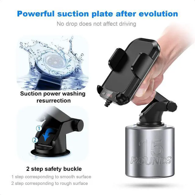 Alt view image 7 of 7 - Bluetooth Car Adapter 3 in 1 FM Transmitter Car Radio Bluetooth Transmitter with Phone Holder, QC3.0 Fast Charging, Strong Microphone, HiFi Bass Sound, Hands-Free Call, Support USB/TF Drive