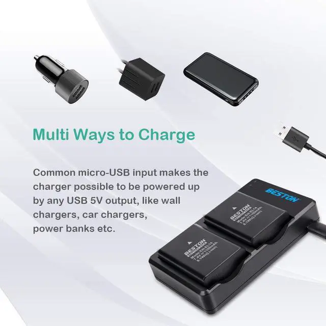 Alt view image 4 of 7 - 2-Pack EN-EL14 / EN-EL14a Battery Packs and Rapid USB Charger Compatible with Nikon D3100 D3200 D3300 D3400 D3500 D5100 D5200 D5300 D5500 D5600 DF Coolpix P7000 P7100 P7700 P7800 Cameras