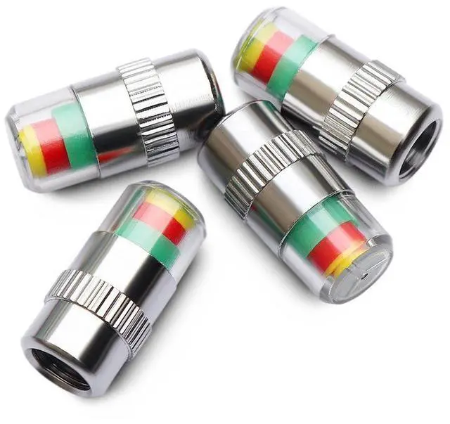 Main image of 4Pcs 32-to-35 PSI Car Tire Pressure Monitor Valve Stem Caps Sensor Indicator Easy to Read 3 Color Eye Alert